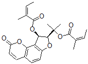 CAS#: 2607-56-9， [(8S,9R)-8-[2-[(Z)-2-Methylbut-2-Enoyl]Oxypropan-2-Yl]-2-Oxo-8,9-Dihydrofuro[5,4-h]Chromen-9-Yl] (Z)-2-Methylbut-2-Enoate