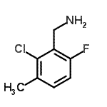 structure of CAS# 261762-85-0, 1-(2-Chloro-6-Fluoro-3-Methylphenyl)Methanamine;(2-Chloro<wbr>-6-fluoro<wbr>-3-methyl<wbr>phenyl)me<wbr>thylamine<wbr>, 3-(Amin<wbr>omethyl)-<wbr>2-chloro-<wbr>4-fluorot<wbr>oluene;2-Chloro-6-fluoro-3-methyl benzylamine;MFCD01631395