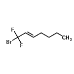 structure of CAS# 262296-38-8, (2E)-1-Bromo-1,1-Difluoro-2-Heptene;(E/Z)-1-Bromo-1,1-difluorohept-2-ene;1-Bromo-1,1-difluoro-2-heptene;1-Bromo-1,1-difluoro-2-heptene (E/Z)
