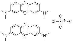 结构式 CAS# 26283-09-0, 二[3,7-二(二甲基氨基)吩噻嗪-5-鎓]四氯锌酸盐(2-)