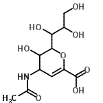 CAS#: 263155-11-9， 4-Acetamido-2,6-anhydro-3,4-dideoxy-6-(1,2,3-trihydroxypropyl)hex-2-enonic acid
