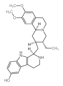 CAS#: 2632-29-3， (1R)-1-[[(2S,3R,11bS)-3-Ethyl-9,10-Dimethoxy-2,3,4,6,7,11b-Hexahydro-1H-Pyrido[2,1-a]Isoquinolin-2-Yl]Methyl]-2,3,4,9-Tetrahydro-1H-Pyrido[3,4-b]Indol-6-Ol