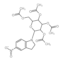 CAS#: 26386-09-4， 2,3-Dihydro-5-Nitro-1-(2-O,3-O,4-O,6-O-Tetraacetyl-beta-D-Glucopyranosyl)-1H-Indole