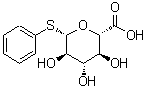 结构式 CAS# 26399-82-6, (2S,3S,4S,5R,6S)-3,4,5-三羟基-6-苯基硫基-四氢吡喃-2-羧酸