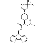 structure of CAS# 269078-80-0, N-[(9H-Fluoren-9-Ylmethoxy)Carbonyl]-N-(1-{[(2-Methyl-2-Propanyl)Oxy]Carbonyl}-4-Piperidinyl)Glycine;2-({1-[(t<wbr>ert-butox<wbr>y)carbony<wbr>l]piperid<wbr>in-4-yl}[<wbr>(9H-fluor<wbr>en-9-ylme<wbr>thoxy)car<wbr>bonyl]ami<wbr>no)acetic<wbr> acid;Fmoc-N-(1-Boc-4-piperidyl)-glycin;Fmoc-N-(1-Boc-4-piperidyl)glycine