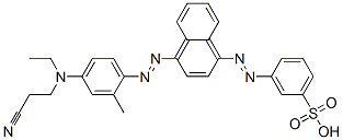 CAS 登录号：27452-68-2， 3-[[4-[[4-[(2-氰基乙基)乙基氨基]邻甲苯基]偶氮]-1-萘基]偶氮]苯磺酸