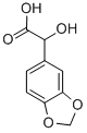 structure of CAS# 27738-46-1, alpha-Hydroxy-1,3-Benzodioxole-5-Aceticacid;2-(1,3-Benzodioxol-5-Yl)-2-Hydroxy-Acetic Acid;2-(1,3-Benzodioxol-5-Yl)-2-Hydroxy-Ethanoic Acid;Sbb008591