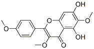structure of CAS# 27782-63-4, 5,7-Dihydroxy-3,6,4'-trimethoxyflavone;5,7-Dihydroxy-3,6-Dimethoxy-2-(4-Methoxyphenyl)-4-Chromenone;5,7-Dihydroxy-3,6-Dimethoxy-2-(4-Methoxyphenyl)Chromone;Megxp0_001724