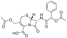 CAS 登录号：27910-29-8， (6R,7R)-3-(乙酰氧基甲基)-7-[(2-乙酰氧基-2-苯基-乙酰基)氨基]-8-氧代-5-硫杂-1-氮杂双环[4.2.0]辛-2-烯-2-羧酸