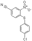 结构式 CAS# 27917-77-7, 4-[(4-氯苯基)硫代]-3-硝基-苯甲腈