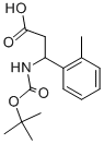 structure of CAS# 284493-54-5, 3-Tert-Butoxycarbonylamino-3-o-Tolyl-Propionic Acid;3-[(TERT-BUTOXYCARBONYL)AMINO]-3-(2-METHYLPHENYL)PROPANOIC ACID;3-TERT-BUTOXYCARBONYLAMINO-3-O-TOLYL-PROPIONIC ACID;BOC-DL-3-AMINO-3-(2-METHYL-PHENYL)-PROPIONIC ACID