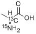 structure of CAS# 285977-86-8, L-Alanine-2-13C-15N