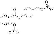 structure of CAS# 287118-97-2, 4-[(Nitrooxy)Methyl]Phenyl 2-Acetoxybenzoate;2-acetoxy-benzoic acid 4-nitrooxymethyl-phenyl ester;NCX 4040