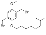 structure of CAS# 287919-00-0, 1,4-Bis(bromomethyl)-2-(3,7-dimethyloctoxy)-5-methoxybenzene