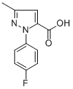 structure of CAS# 288251-65-0, 1-(4-Fluorophenyl)-3-Methyl-1H-Pyrazole-5-Carboxylic Acid;1-(4-FLUOROPHENYL)-3-METHYL-1H-PYRAZOLE-5-CARBOXYLIC ACID;1-(4-Fluorophenyl)-3-Methyl-1H-Pyrazole-