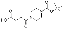 structure of CAS# 288851-44-5, 4-(3-Carboxy-Propionyl)-Piperazine-1-Carboxylic Acid Tert-Butyl Ester;4-(4-Tert-Butoxycarbonylpiperazin-1-Yl)-4-Oxo-Butanoic Acid;4-[4-(Tert-Butoxy-Oxomethyl)-1-Piperazinyl]-4-Oxobutanoic Acid;4-(4-Tert-Butoxycarbonylpiperazin-1-Yl)-4-Keto-Butyric Acid