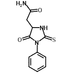 CAS 登录号：29588-03-2， 2-(5-氧代-1-苯基-2-硫代-4-咪唑烷基)乙酰胺