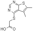 结构式 CAS# 296262-16-3, [(5,6-二甲基噻吩并[2,3-d]嘧啶-4-基)硫基]乙酸