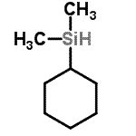 structure of CAS# 29681-56-9, Cyclohexyl(Dimethyl)Silane;CYCLOHEXYLDIMETHYLSILANE;CyMe2SiH;DIMETHYLCYCLOHEXYLSILANE