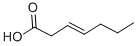 structure of CAS# 29901-85-7, 3-Heptenoic Acid;3-Heptenoic Acid;Hept-3-Enoic Acid