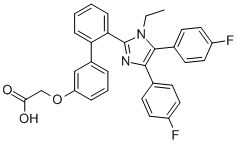 CAS#: 300656-85-3， 2-[3-[2-[1-Ethyl-4,5-bis(4-fluorophenyl)imidazol-2-yl]phenyl]phenoxy]acetic acid