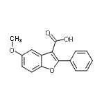 structure of CAS# 300674-03-7, 5-Methoxy-2-Phenyl-1-Benzofuran-3-Carboxylic Acid;5-methoxy-2-phenylbenzo[b]furan-3-carboxylic acid;MFCD00427054;ChemDiv2_003892