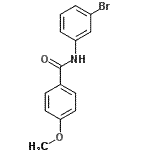 structure of CAS# 301158-03-2, N-(3-Bromophenyl)-4-Methoxybenzamide;N-(3-bromophenyl)-4-methoxybenzamide;AK-968/11191247;ZINC00409491