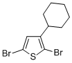 structure of CAS# 302912-44-3, 2,5-Dibromo-3-Cyclohexylthiophene