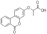 structure of CAS# 303016-29-7, 2-[(6-Oxo-6H-Benzo[c]Chromen-3-Yl)Oxy]Propanoic Acid;2-(6-Oxo-6H-benzo[c]chromen-3-yloxy)-propionic acid;2-[(6-Oxo-6H-benzo[c]chromen-3-yl)oxy]-propanoic acid;MFCD01238905