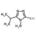 structure of CAS# 30342-87-1, 4-Amino-5-Isopropyl-4H-1,2,4-Triazole-3-Thiol;4-amino-3-isopropyl-1H-1,2,4-triazole-5(4H)-thione;4-amino-5-(methylethyl)-1,2,4-triazole-3-thiol;4-amino-5<wbr>-(propan-<wbr>2-yl)-2,4<wbr>-dihydro-<wbr>3H-1,2,4-<wbr>triazole-<wbr>3-thione