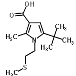CAS#: 306936-21-0， 2-Methyl-5-(2-Methyl-2-Propanyl)-1-[2-(Methylsulfanyl)Ethyl]-1H-Pyrrole-3-Carboxylic Acid