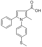 structure of CAS# 306936-46-9, 2-Methyl-1-[4-(Methylthio)Phenyl]-5-Phenyl-1H-Pyrrole-3-Carboxylic Acid;2-METHYL-1-[4-(METHYLTHIO)PHENYL]-5-PHENYL-1H-PYRROLE-3-CARBOXYLIC ACID;1-(4-METHYLTHIOPHENYL)-2-METHYL-5-PHENYLPYRROLE-3-CARBOXYLIC ACID