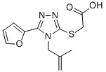 结构式 CAS# 307327-49-7, [5-呋喃-2-基-4-(2-甲基-烯丙基)-4H-[1,2,4]三唑-3-基巯基]-乙酸
