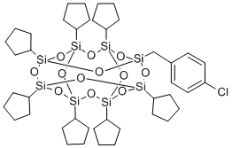CAS#: 307496-35-1， 1-(4-Chlorobenzyl)-3,5,7,9,11,13,15-heptacyclopentylpentacyclo[9.5.1.13,9.15,15.17,13]octasiloxane