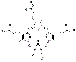 CAS 登录号：30783-27-8， 12-乙烯基-3,8,13,17-四甲基-21H,23H-卟吩-2,7,18-三丙酸
