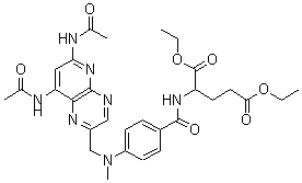 CAS 登录号：30826-47-2， N-(4-{[(6,8-二乙酰氨基吡啶并[2,3-b]吡嗪-2-基)甲基](甲基)氨基}苯甲酰基)谷氨酸二乙酯