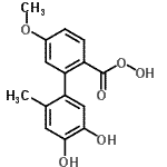 structure of CAS# 31186-12-6, 4',5'-Dihydroxy-5-Methoxy-2'-Methyl-2-Biphenylcarboperoxoic Acid;4',5'-DIH<wbr>YDROXY-5-<wbr>METHOXY-2<wbr>'-METHYLB<wbr>IPHENYL-2<wbr>-CARBOPER<wbr>OXOIC ACID;Altenusin;MS 341