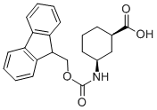 structure of CAS# 312965-05-2, Fmoc-(+/-)-cis-3-Aminocyclohexane-1-Carboxylic Acid;FMOC-(+/-)-CIS-3-AMINOCYCLOHEXANE-1-CARBOXYLIC ACID;FMOC-CIS-1,3-AMINOCYCLOHEXANE CARBOXYLIC ACID;Fmoc-(±)-3-Aminocyclohexane-1-Carboxylic Acid