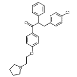 CAS#: 31349-74-3， 3-(4-Chlorophenyl)-2-Phenyl-1-{4-[2-(1-Pyrrolidinyl)Ethoxy]Phenyl}-1-Propanone