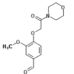 structure of CAS# 31438-76-3, 3-Methoxy-4-[2-(4-Morpholinyl)-2-Oxoethoxy]Benzaldehyde;3-Methoxy-4-(2-morpholin-4-yl-2-oxo-ethoxy)-;3-methoxy-4-(2-morpholin-4-yl-2-oxoethoxy)benzaldehyde;3-methoxy-4-[2-(4-morpholinyl)-2-oxoethoxy]benzaldehyde