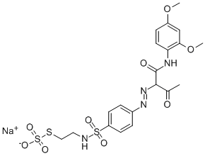 CAS#: 31676-23-0， Sodium (2S)-N-(2,4-Dimethoxyphenyl)-2-[4-(2-Oxidosulfonothioyloxyethylsulfamoyl)Phenyl]Diazenyl-3-Oxobutanamide