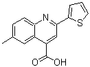 structure of CAS# 31792-49-1, 6-Methyl-2-(2-Thienyl)-4-Quinolinecarboxylic Acid;6-methyl-2-(thiophen-2-yl)quinoline-4-carboxylic acid;6-methyl-2-thien-2-ylquinoline-4-carboxylic acid;MFCD03120601