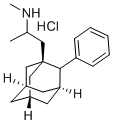 structure of CAS# 31897-80-0, 1-(2-Methylaminopropyl)-2-Phenyladamantane Hydrochloride;Methyl-[1-Methyl-2-(2-Phenyl-1-Adamantyl)Ethyl]Amine Hydrochloride;Adamantane, 1-(2-Methylaminopropyl)-2-Phenyl-, Hydrochloride;2-Propylamine, N-Methyl-1-(2-Phenyl-1-Adamantyl)-, Hydrochloride
