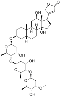 CAS#: 31962-94-4， 4-[12,14-Dihydroxy-3-[4-Hydroxy-5-[4-Hydroxy-5-(5-Hydroxy-4-Methoxy-6-Methyloxan-2-Yl)Oxy-6-Methyloxan-2-Yl]Oxy-6-Methyloxan-2-Yl]Oxy-10,13-Dimethyl-1,2,3,4,5,6,7,8,9,11,12,15,16,17-Tetradecahydrocyclopenta[a]Phenanthren-17-Yl]-5H-Furan-2-One