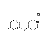 structure of CAS# 3202-36-6, 4-(3-Fluorophenoxy)Piperidine Hydrochloride (1:1);3-[(Piperidin-4-yl)oxy]fluorobenzene hydrochloride;3-fluoro-1-(4-piperidyloxy)benzene, chloride;4-(3-Fluorophenoxy)piperidine hydrochloride