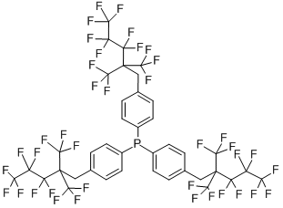 CAS#: 322647-82-5， Tris[4-(3,3,4,4,5,5,5-heptafluoro-2,2-bis(trifluoromethyl)pentyl)phenyl] phosphine