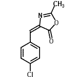 structure of CAS# 3237-71-6, (4E)-4-(4-Chlorobenzylidene)-2-Methyl-1,3-Oxazol-5(4H)-One;(4E)-4-(4-Chlorobenzylidene)-2-methyl-1,3-oxazol-5(4H)-one #;(4E)-4-[(<wbr>4-chlorop<wbr>henyl)met<wbr>hylidene]<wbr>-2-methyl<wbr>-4,5-dihy<wbr>dro-1,3-o<wbr>xazol-5-o<wbr>ne;4-(4-Chloro-benzylidene)-2-methyl-4H-oxazol-5-one