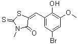 CAS 登录号:326019-49-2, (5E)-5-(5-溴-2-羟基-3-甲氧基苄亚基)-3-甲基-2-硫代-1,3-噻唑烷-4-酮