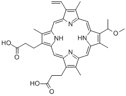 CAS#: 327050-53-3， 7-Ethenyl-12-(1-Methoxyethyl)-3,8,13,17-Tetramethyl-21H,23H-Porphine-2,18-Dipropanoic acid