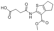 structure of CAS# 328025-47-4, 4-[(3-Methoxycarbonyl-5,6-Dihydro-4H-Cyclopenta[d]Thiophen-2-Yl)Amino]-4-Oxobutanoic acid;4-[(3-Methoxycarbonyl-5,6-Dihydro-4H-Cyclopenta[D]Thiophen-2-Yl)Amino]-4-Oxo-Butanoate;4-[(3-Carbomethoxy-5,6-Dihydro-4H-Cyclopenta[D]Thiophen-2-Yl)Amino]-4-Keto-Butyrate;Zinc04298548